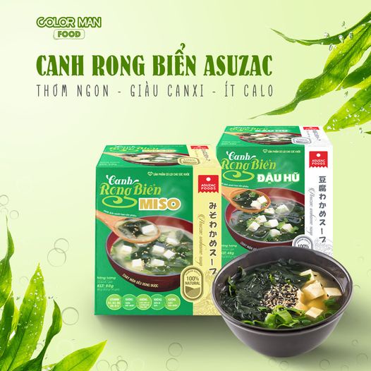 Canh rong biển đậu hũ Asuzac (12 gói*hộp)
