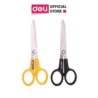 [LIFEMC02BPABAU -10% đơn 250K] Kéo văn phòng 220mm Deli, Đen/Vàng - 1 chiếc - E6014
