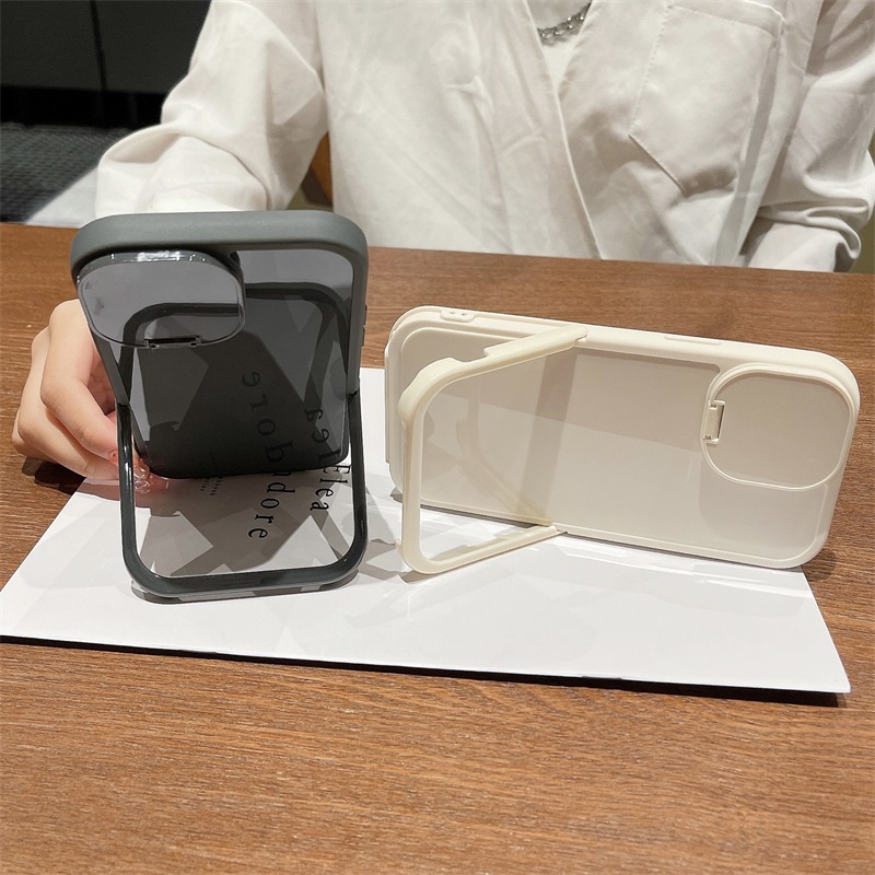 Ốp Điện Thoại Tráng Gương Màu Trơn Có Giá Đỡ Cho iPhone 13 Pro Max iPhone 14 iPhone 11 Pro Max iPhone 12 Pro Max