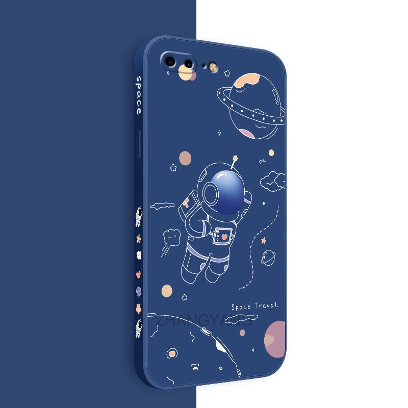 ốp lưng oppo a54 Ốp Điện Thoại Silicone TPU In Hình Phi Hành Gia Kèm Dây Đeo Cho oppo a54