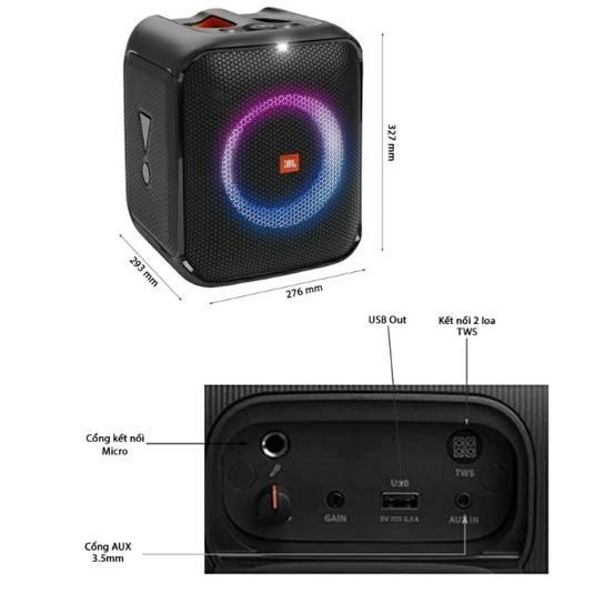 Loa JBL Partybox Encore Essential/ Kèm 2 mic - Hàng chính hãng bảo hành 12 tháng PGI