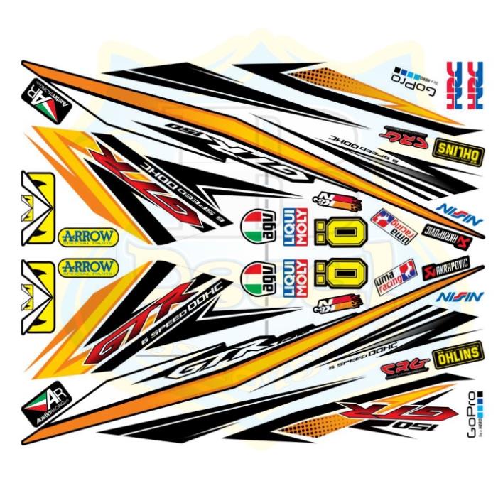 DECAL PVC 5 LỚP CHẤT LƯỢNG CAO Tem rời winner 150 trắng đen