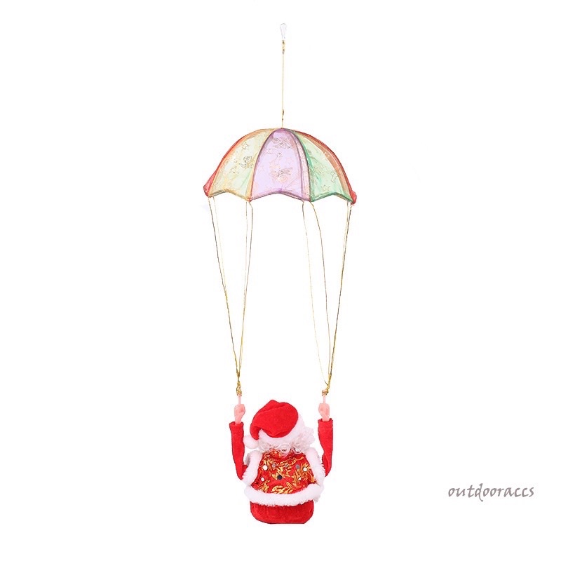 Ông già Noel nhảy dù, lộn nhào có đèn có nhạc Giáng sinh vui nhộn