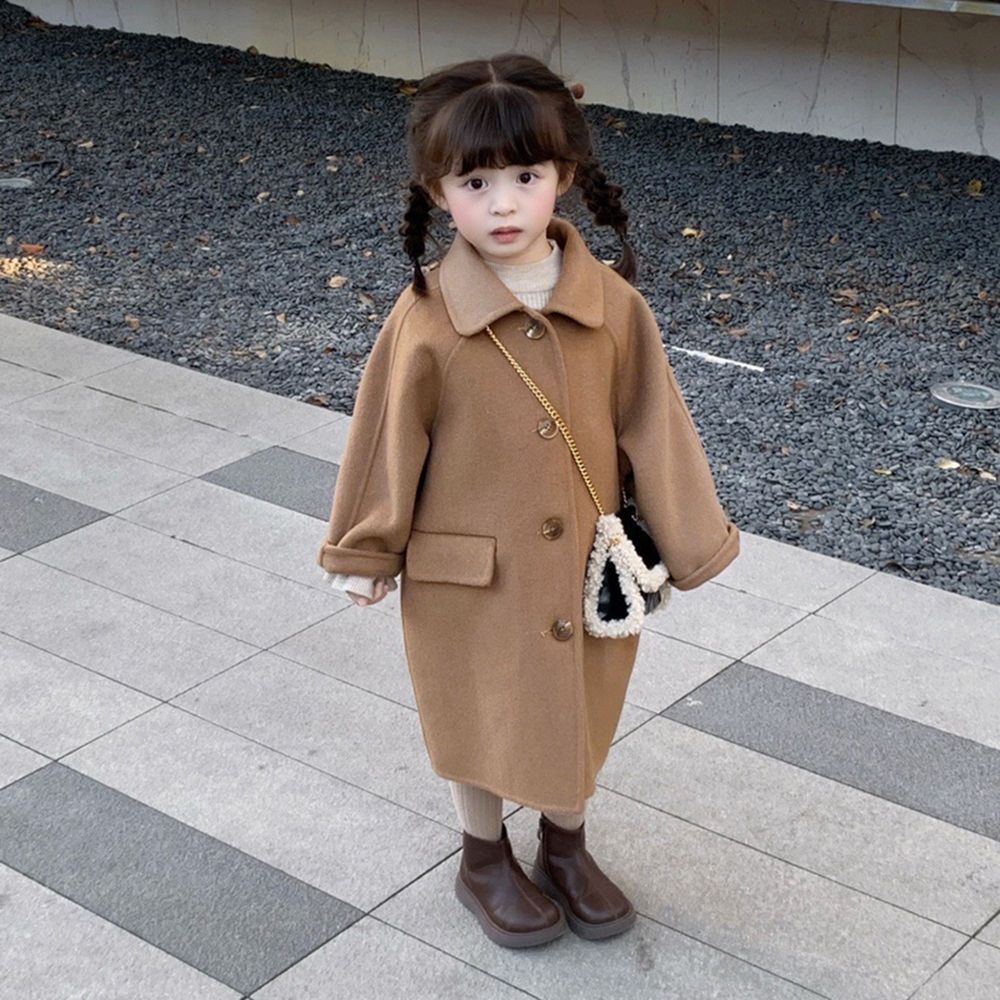 Áo Khoác Len Dày Giữ Ấm Màu Sắc Trơn Thời Trang Mùa Đông Hàn Quốc 2022 Dành Cho Bé Trai Bé Gái