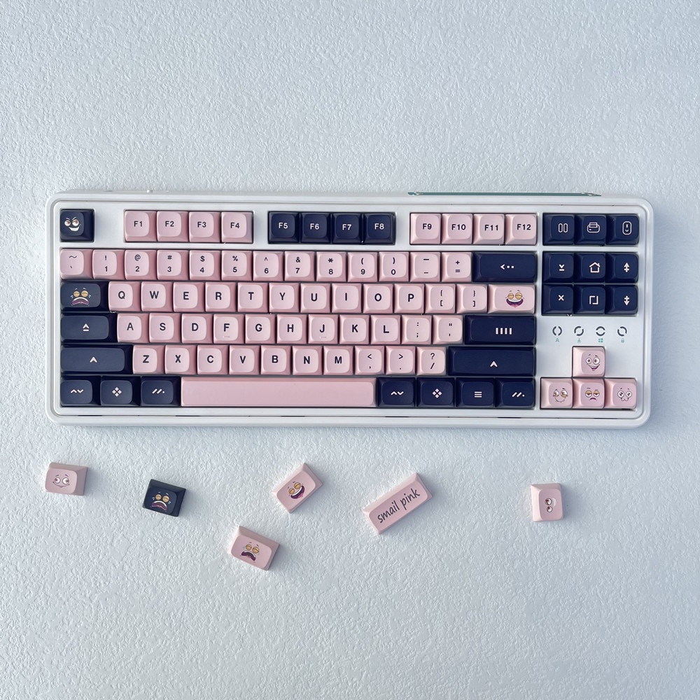136 Phím Black Pink Keycaps XDA Profile Khuôn Mặt Dễ Thương PBT Dye Sub Bàn phím cơ Keycap