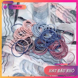 SET 100 THUN CỘT TÓC MIX MÀU ĐỰNG TÚI ZIP