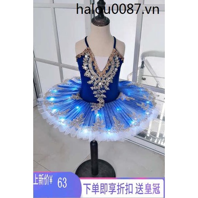 Váy tutu Múa Ba Lê Có Dây Đeo Đính Kim Sa Thiên Nga Nhỏ Phong Cách Mới Dành Cho Bé Gái Biểu Diễn Múa Ballet