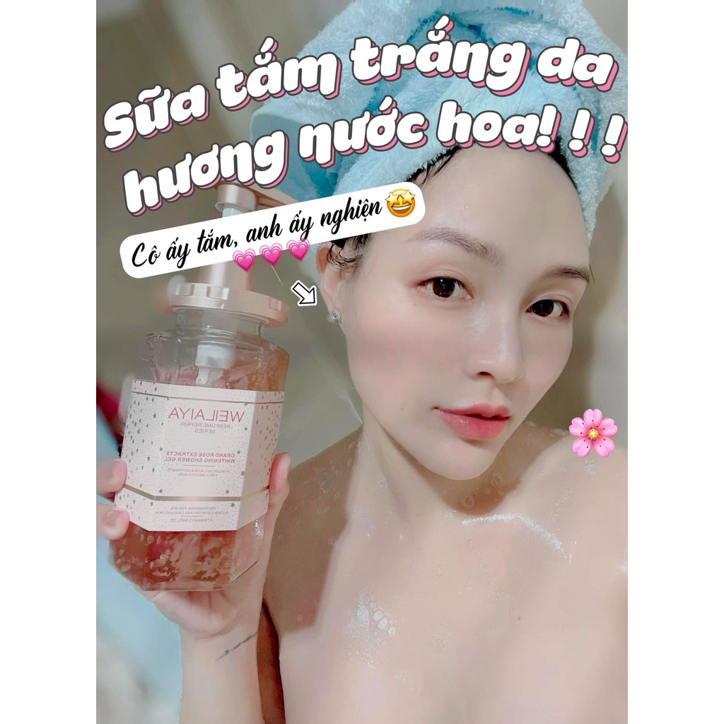Sữa tắm cánh hoa hồng weilaiya tặng kèm sữa tắm minii weilaiya - HN619