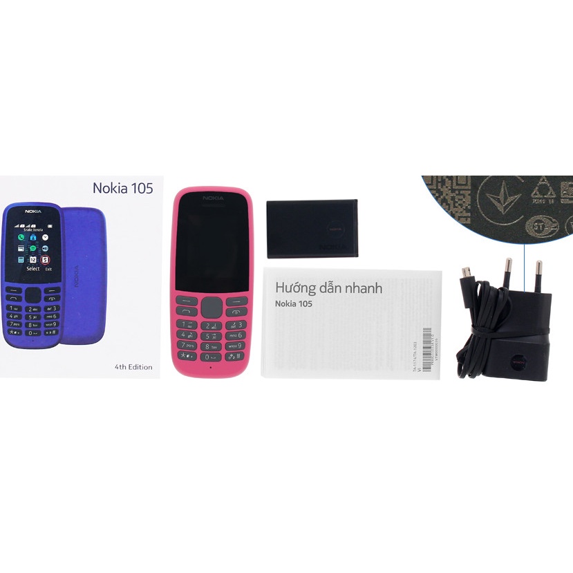 FULL BOX - Điện thoại chính hãng NOKIA 105 (2 Sim )nghe gọi full chức năng Pin cực trâu