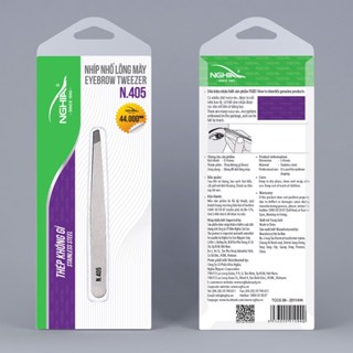Kềm Nghĩa nhíp nhổ lông mày N405, nhíp N405 đầu xéo, nhíp inox kìm nghĩa