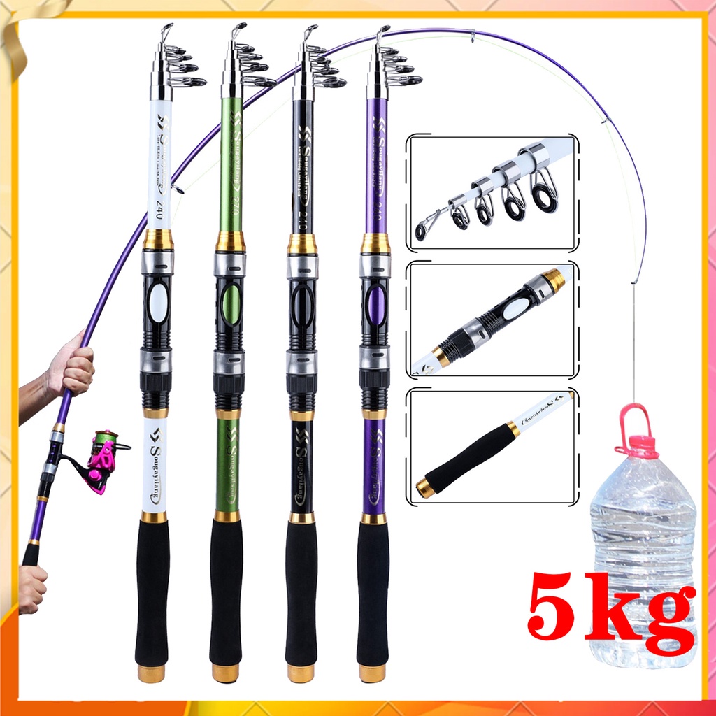 Cần câu máy Giá Rẻ Thanh kính thiên văn Cần câu quay Cần Câu Cá Chất Liệu Sợi Cacbon 1.8M-2.4M