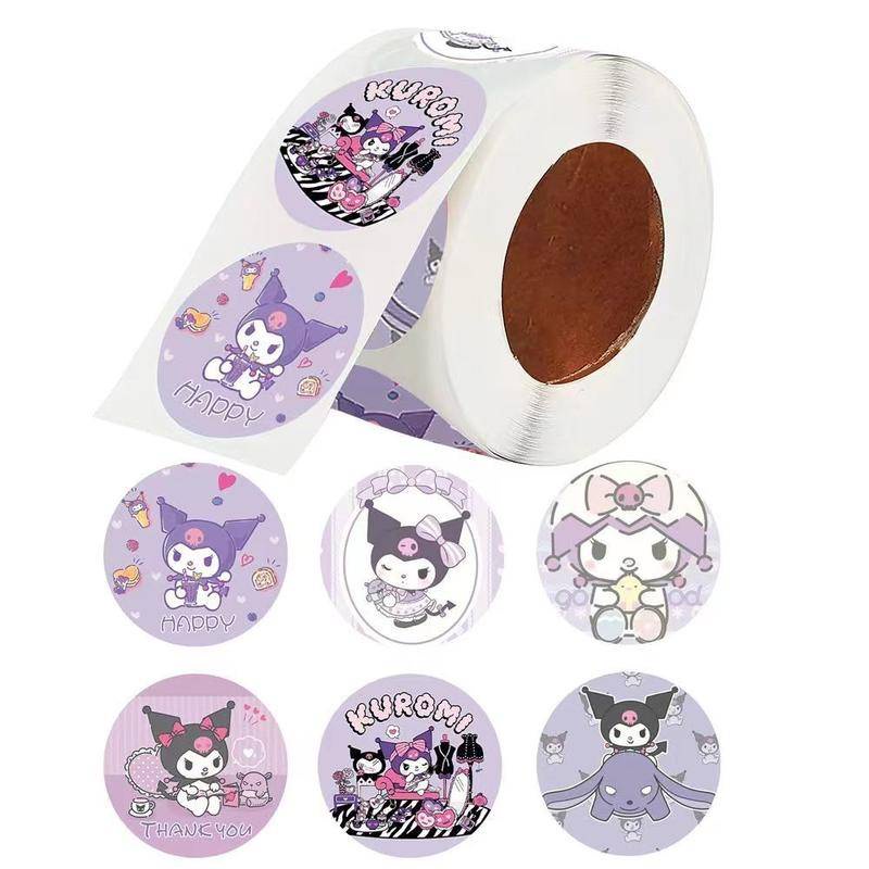 SANRIO Cuộn 500 Sticker Hoạt Hình My Melody Cinnamoroll Kuromi Dán Trang Trí Laptop