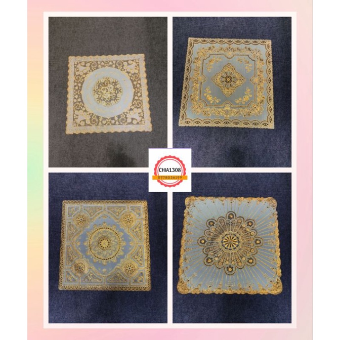 KHĂN TRẢI BÀN VUÔNG 50X50CM, KHĂN TRẢI BÀN BẰNG NHỰA HỌA TIẾT HOA VÂN NỔI KÍCH THƯỚC 50x50CM (sỉ ib)