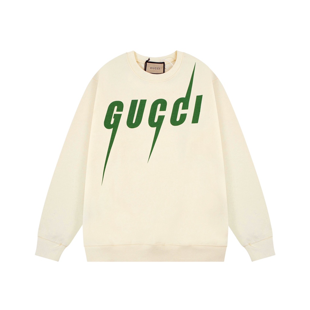 Áo len nam nữ dài tay cổ tròn Gucci GC GG hoạ tiết chữ độc đáo, cá tính