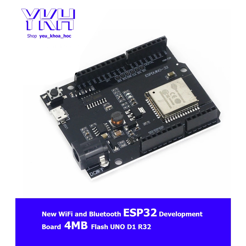 New WiFi and Bluetooth ESP32 Development Board 4MB Flash UNO D1 R32