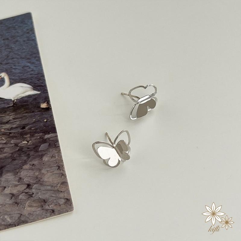 Bông Tai Hình Bướm Rỗng Tinh Tế Đơn Giản Dễ Phối Đồ Cho Nữ