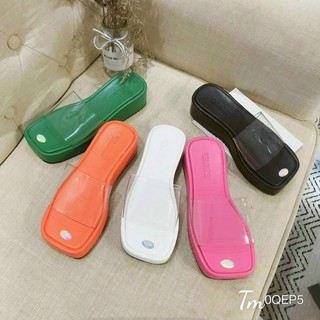 Dép bánh mì quai ngang trong mica đế xuồng đúc cao 5 phân nữ