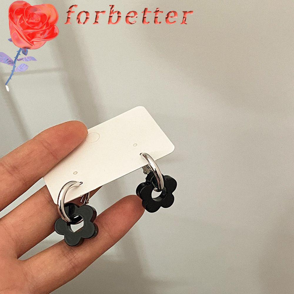 Bông Tai Phong Cách Hàn Quốc Đơn Giản Cổ Điển|Bông Tai Hình Hoa Màu Đen 2K Phong Cách Cổ Điển Thời Trang Cho Nữ