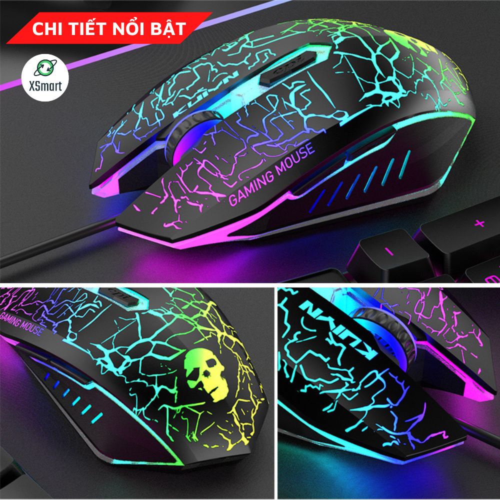 Combo Bàn Phím Chuột Gaming LED Cầu Vồng Giả Cơ Cao Cấp Hỗ Trợ Chơi Game LMHT / Đột Kích K4 + T66 Tia Sét | BigBuy360 - bigbuy360.vn