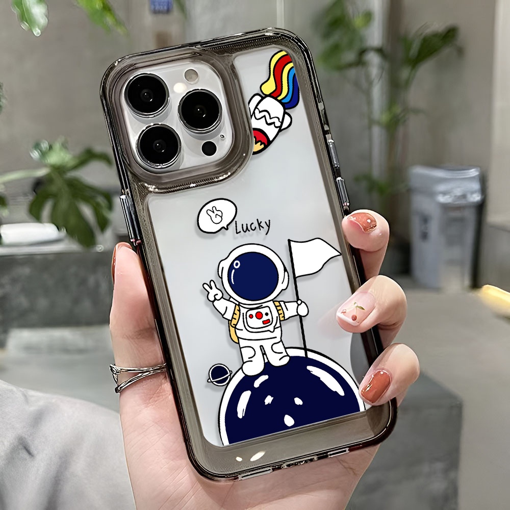 Ốp Điện Thoại Trong Suốt Hình Phi Hành Gia Cho iphone 14 Pro Max 13 11 12 7Plus X XR XS Max 8 7