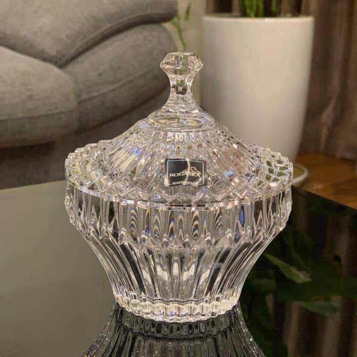 Thố mứt có nắp Rogaska  CROWN JEWEL 12cm