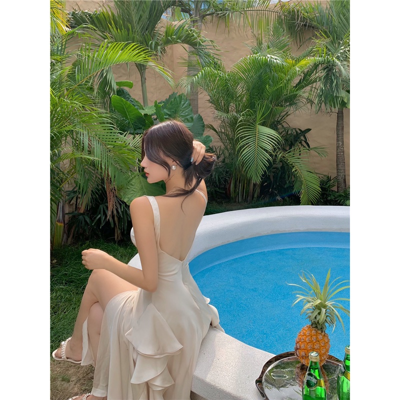 Đầm lụa dạ hội hở lưng xẻ tà sâu quyến rũ size S/M/L chỉ có tại LUXIEU GARDEN🌸