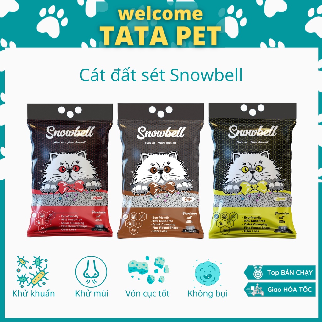 Cát vệ sinh cho mèo Snowbell Bentonite hương  giá rẻ