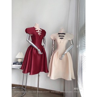 Đầm dự tiệc, Váy tacta dáng xòe, có cúp nơ ngực, dáng ôm eo | XKV78 | MeiMei Studio