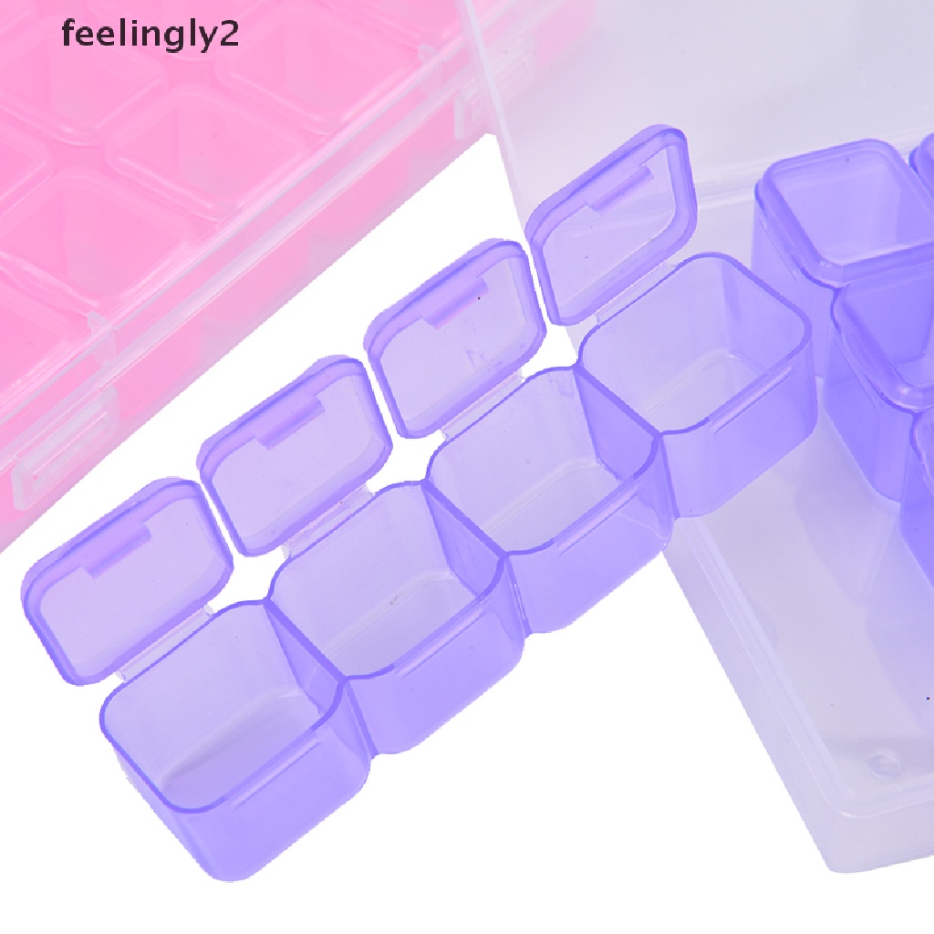 Hộp Trong Suốt 28 Ngăn Đựng Phụ Kiện Trang Trí Móng Tay