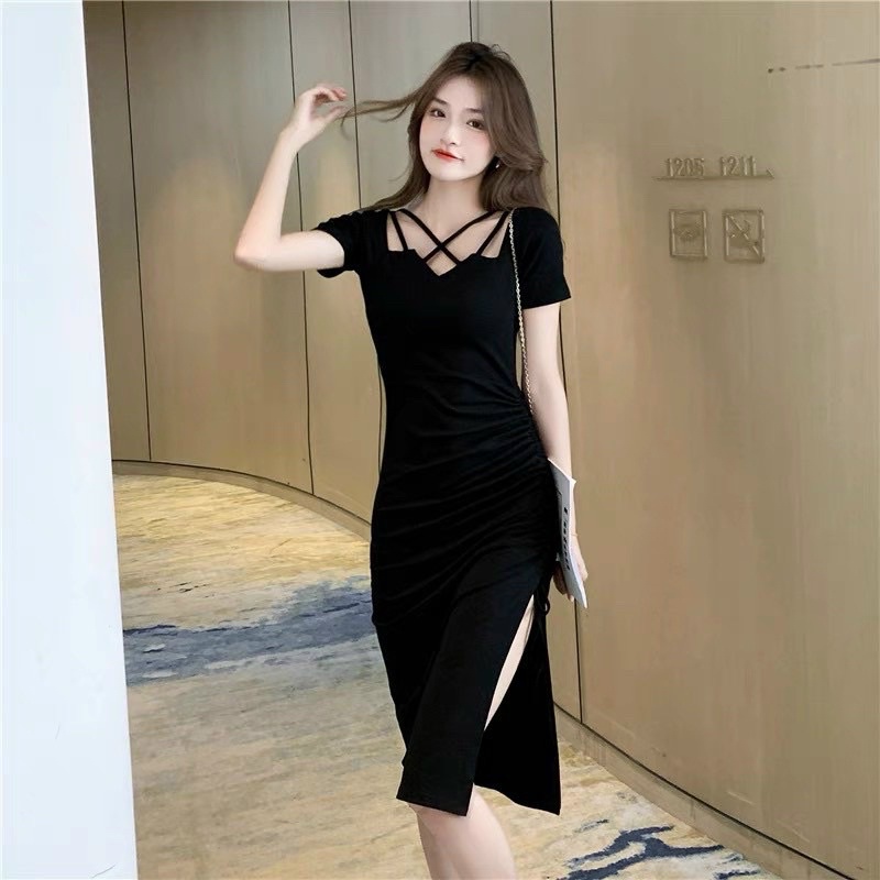 Đầm Body rút dây siêu xinh Bigsize 60-90 ký, thời trang nữ dành cho khách ngoại cỡ