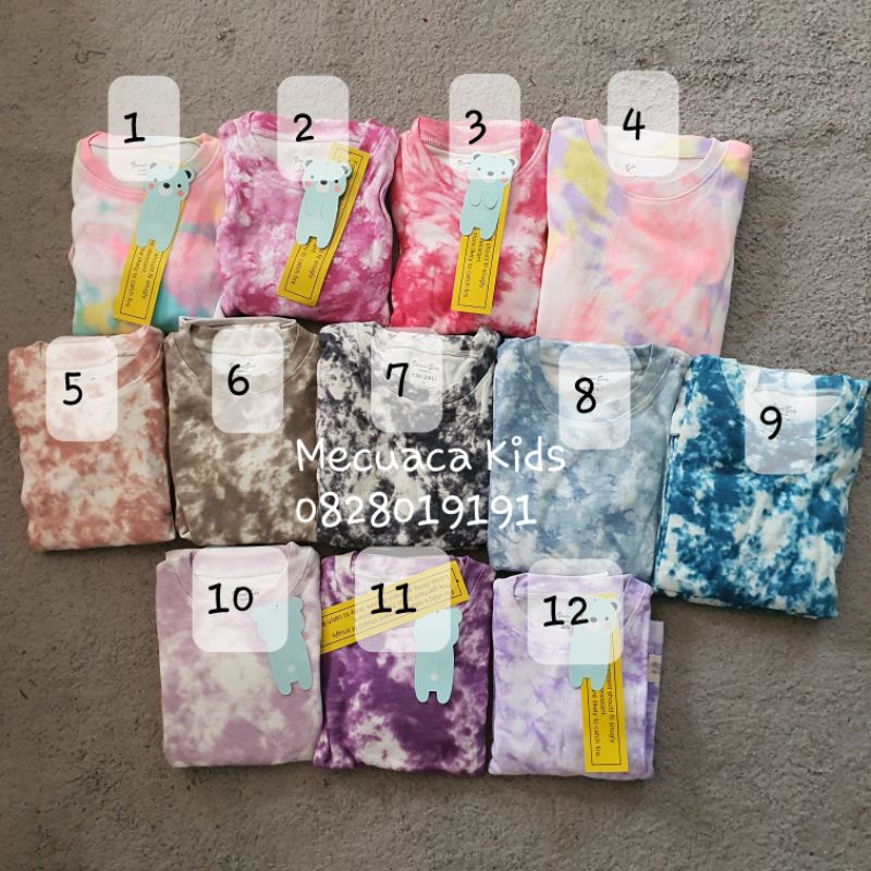 Bộ dài tay thu đông màu loang cho bé gái xuất Hàn dư xịn