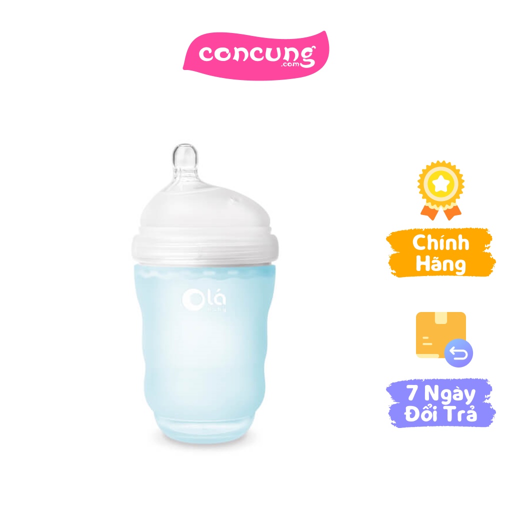 Bình sữa Olababy 240ml - Xanh dương