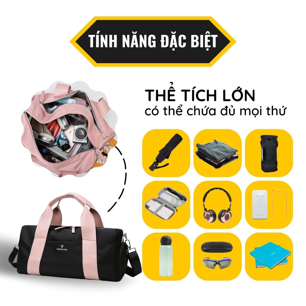 Túi xách thể thao du lịch, tập gym đa năng có ngăn để giày - GOTO