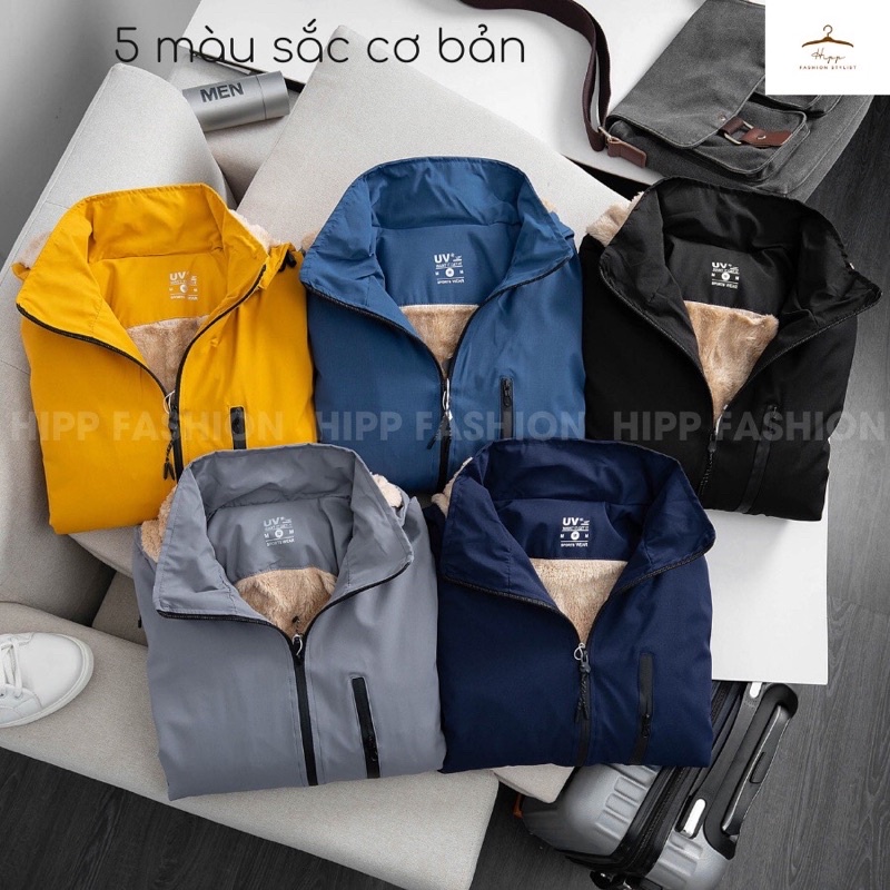 Áo khoác Gió Lót Lông cao Cấp ,Lông giữ Nhiệt Siêu Ấm Kết hợp chất gió Tráng Bạc  Chống nước chống gió