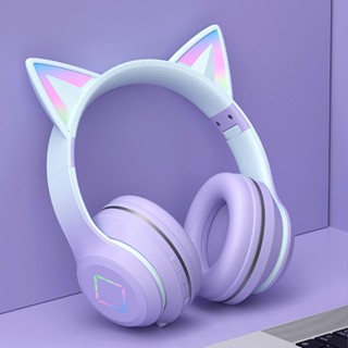 Tai Nghe Chụp Tai bluetooth Không Dây Âm Thanh Nổi hifi Có mic Hình Mèo Dễ Thương Điện Thoại