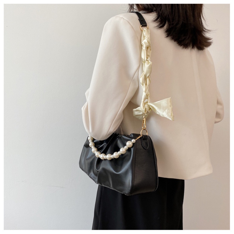 FAWORK Túi Kẹp Nách Nữ Đẹp Quai Tết Phối Dây Ngọc Bánh Bèo Có Dây Đeo Chéo