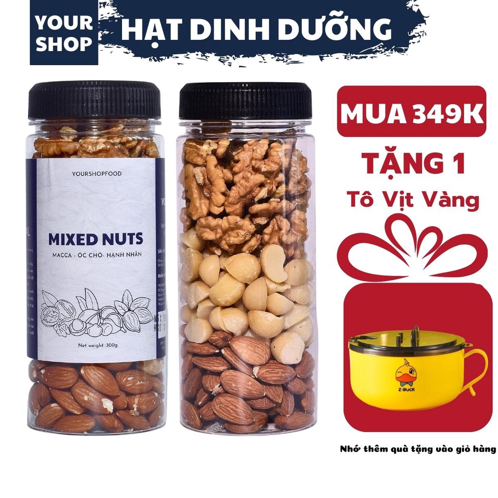 Hạt dinh dưỡng mix 3 loại Yourshop hũ 350g, hạt ngũ cốc dinh dưỡng cho bà bầu, ăn kiêng, giảm cân