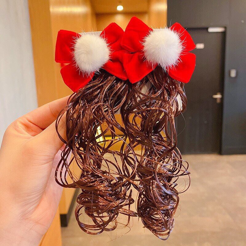 Bộ Kẹp Tóc Giả Cho Bé Gái- mẫu tóc xoăn