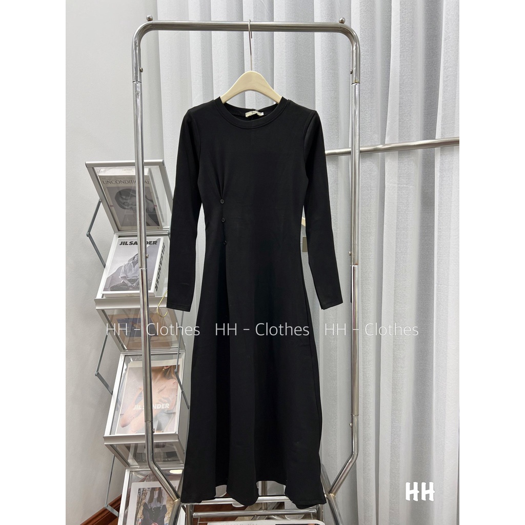 Váy bigsize 3 khuy sườn chất bozip BASIC mà gọn dáng (60-80Kg)