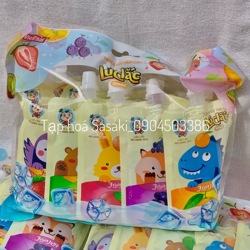 Thạch Hoa Quả Lúc Lắc 5 Vị Thanh Mát Việt Thái Túi 10 Chiếc 800g