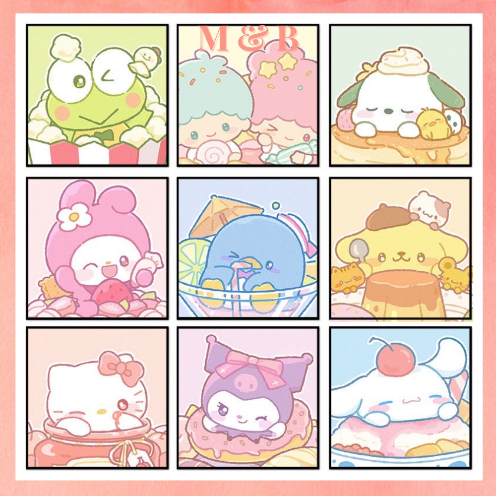 Tranh sơn dầu số hóa Sanrio Melody Kuromi, tranh decor tô màu theo số quà tặng đồ lưu niệm tặng kèm bộ màu và bút vẽ