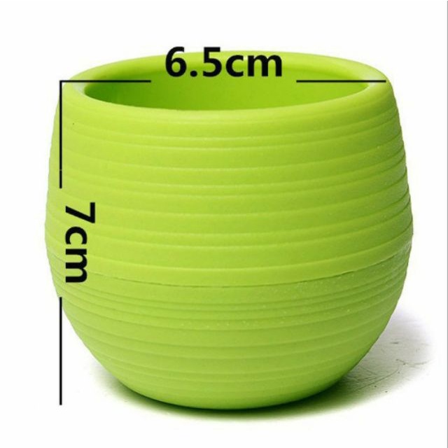 Chậu Nhựa 2 tầng Mini Trang Trí Văn Phòng 6 Màu