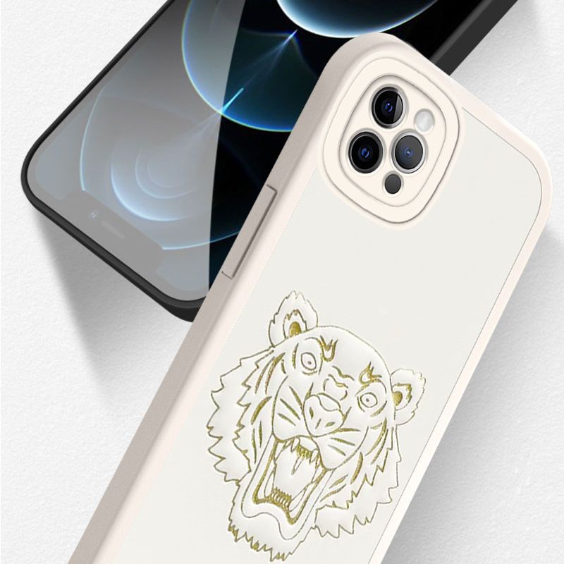 Ốp Điện Thoại Da Chống Sốc Họa Tiết Đầu Hổ Sang Trọng Cho iPhone 14 12 11 13 Pro Max 14plus XR Xs
