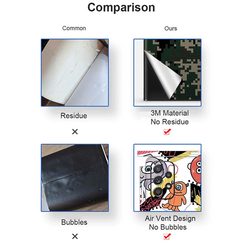 Da Decal Màu Trơn Cho ZTE Nubia Red Magic 8 Pro Mặt Sau Bảo Vệ Màn Hình Bìa Phim Macaroon Nhiều Màu Sắc 3M Bọc Bao Matte Sticker