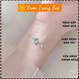 Vòng tay nữ bạc S925 - Lắc tay nữ bạc Ý Blue Ocean dễ thương, thanh lịch Vườn Trang Sức