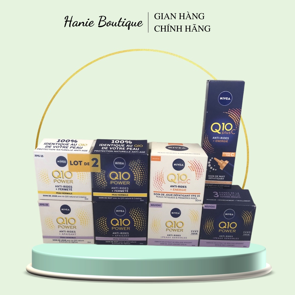 Bộ Kem Dưỡng Ngày Và Đêm Sáng Da, Chống Lão Hóa và Chống Nhăn Nivea Q10 đủ loại (hàng Pháp Chính Hãng - Sẵn Có)