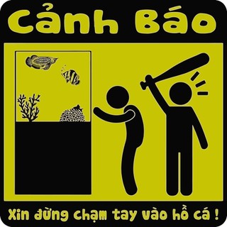 Combo 5 Decal Cảnh Báo Vui Nhộn Dán Hồ Cá