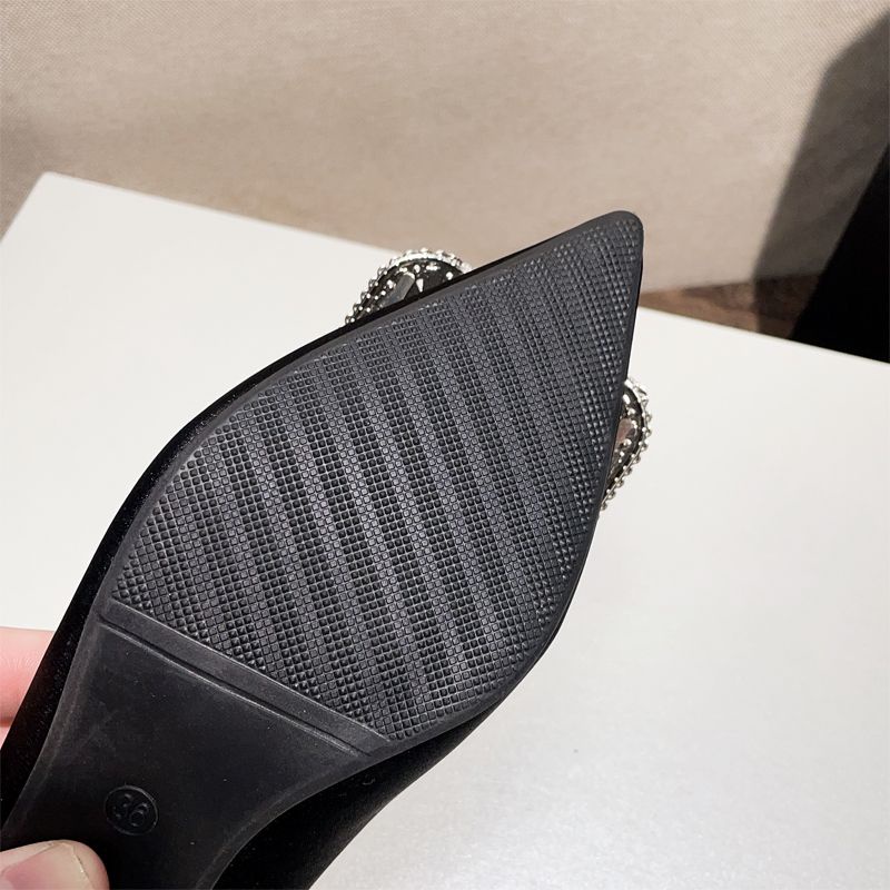 Giày Cao Gót 5CM 5CM Mũi Nhọn Đính Nơ Đơn Giản Thời Trang 2022 Cho Nữ