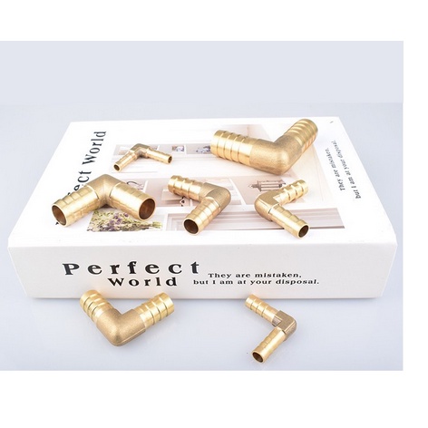Đầu Nối 6mm bẻ vuông góc 90 độ 8mm 10mm 12mm chuyển hướng bằng Đồng Thau Ống nước làm mát xăng dầu nhiên liệu ôtô xe hơi
