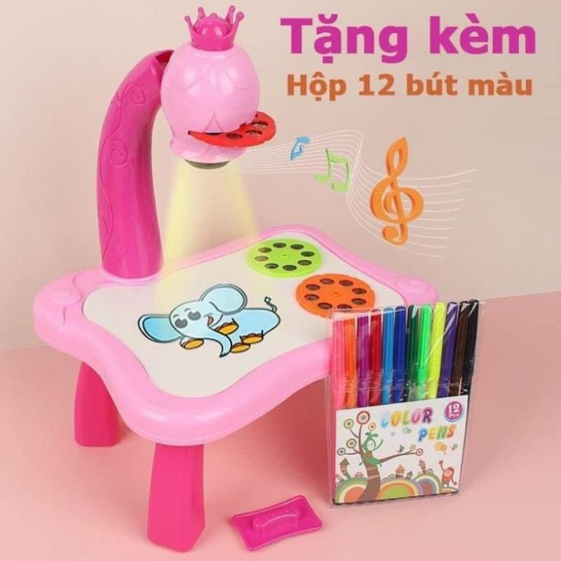 BÀN VẼ TẬP TÔ THÔNG MINH, MÁY CHIẾU ĐA NĂNG, NHIỀU MÀU SẮC TẶNG KÈM MÀU VẼ CHO BÉ